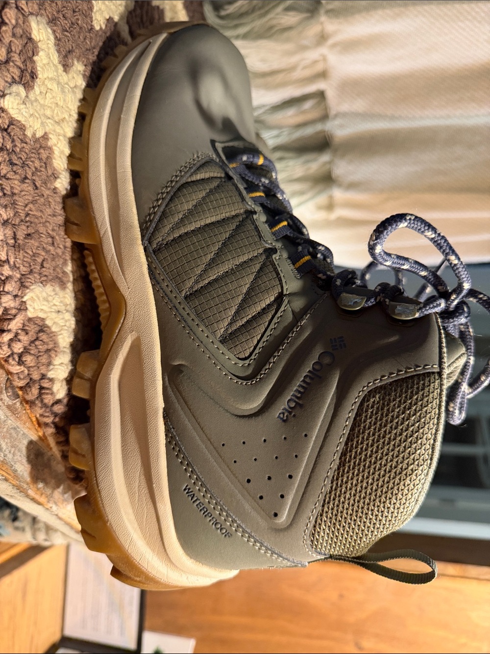 Columbia Women's Olive Green and Tan Waterproof Hiking Shoes